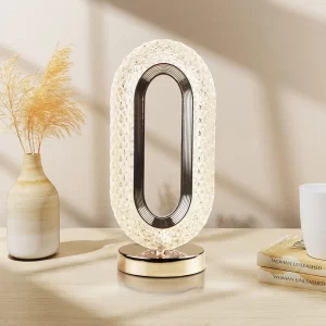 مصباح كريستال LED ديكوري ثلاثي الألوان  Crystal LED Table Lamp – 3 Color Modes