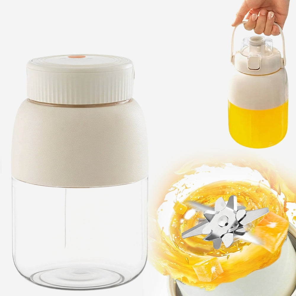 خلاط عصائر محمول قابل للشحن مع غطاء للشرب Portable Rechargeable Blender with Drinking Lid