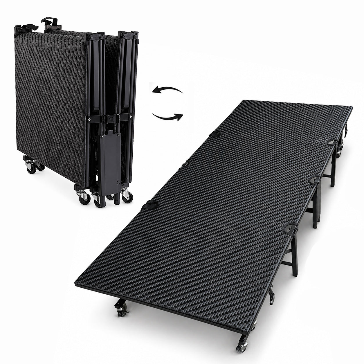 سرير قابل للطي والتنقل بعجلات للمنزل والرحلات – Foldable and Portable Bed