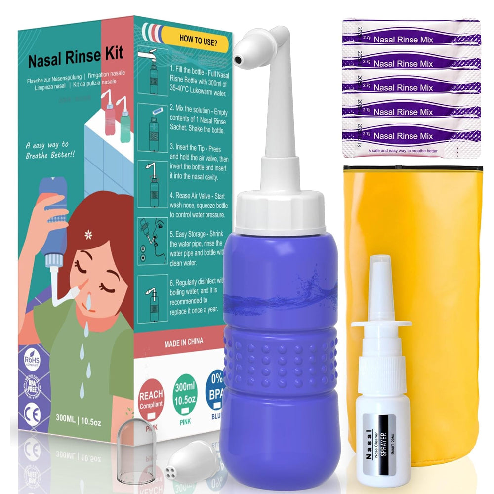 300ml Nasal Rinse Bottle زجاجة غسيل الأنف 300 مل للعناية اليومية